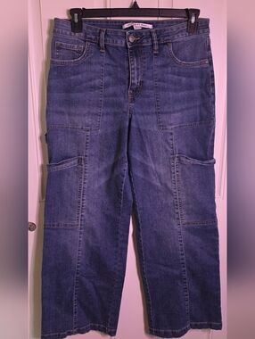 Celebrity Pink Straight-Leg Cargo Jeans in Indigo Blue